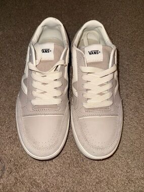 Vans Men’s Low-Top Sneakers in Beige and White